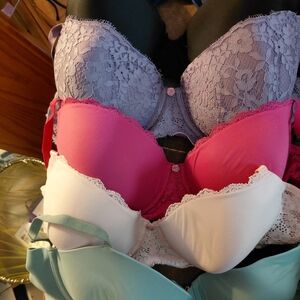 Victoria's Secret Lace and Solid Bra Collection - Purple, Pink, White, Mint
